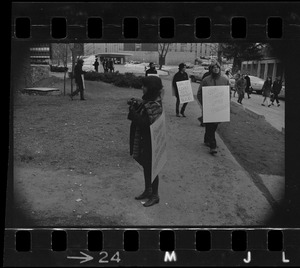 Protesters outside of Ford Hall during Brandeis University sit-in