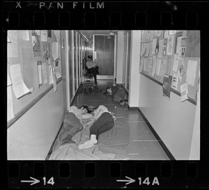 Students sleep in hallways of Brandeis University