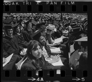 Row of students at Brandeis University commencement exercises