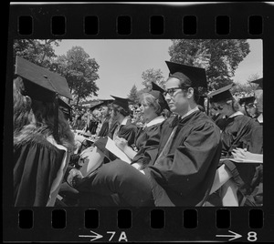 Row of students at Brandeis University commencement exercises