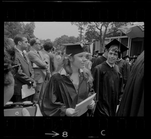 Students at Brandeis University commencement exercises