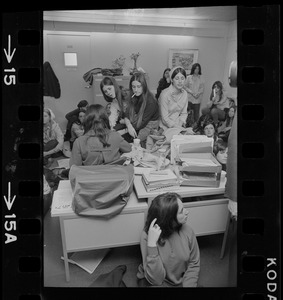 Students for a Democratic Society sit-in inside a Boston University building