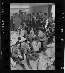 Students for a Democratic Society sit-in inside a Boston University building