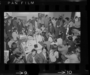 Students for a Democratic Society sit-in inside a Boston University building
