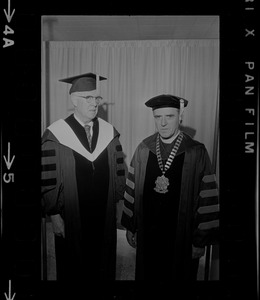 Record American Drama Editor, Elliot Norton, and Boston College President Rev. W. Seavey Joyce at Boston College commencement