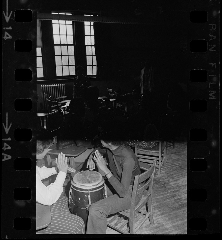 Inside Gasson Hall during Boston College sit-in by 30 black students