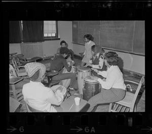 Inside Gasson Hall classroom during Boston College sit-in by 30 black students