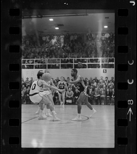 Boston College and Providence College players in basketball game