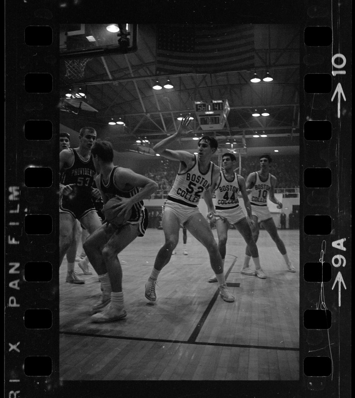 Boston College and Providence College players in basketball game