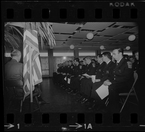 Eager young rookie police officers -- 47 of them -- after completing extensive training at the Boston Police Department Academy in South End, joined ranks of hubs 'finest' at graduation ceremonies at VFW Post, Morton st., Dorchester. At invitation of the commission, members of their families were invited