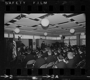 Eager young rookie police officers -- 47 of them -- after completing extensive training at the Boston Police Department Academy in South End, joined ranks of hubs 'finest' at graduation ceremonies at VFW Post, Morton st., Dorchester. At invitation of the commission, members of their families were invited