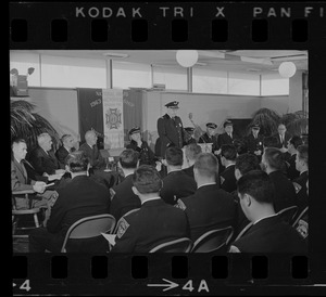 Eager young rookie police officers -- 47 of them -- after completing extensive training at the Boston Police Department Academy in South End, joined ranks of hubs 'finest' at graduation ceremonies at VFW Post, Morton st., Dorchester. At invitation of the commission, members of their families were invited