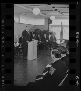 Boston police commissioner Ed McNamara speaking at Boston Police Department Academy graduation