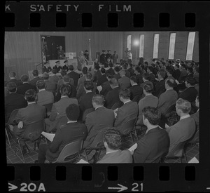 New police department recruits seated during ceremony to begin training