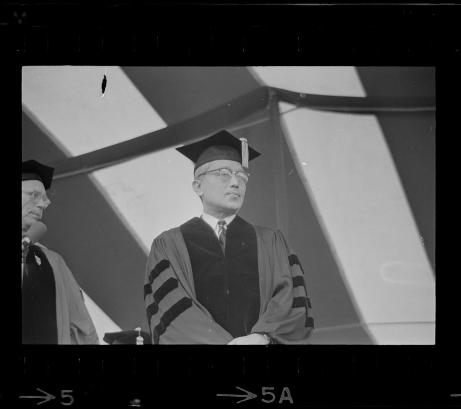 U.N. Secretary General U Thant, in graduation robe to receive honorary degree at Boston University graduation