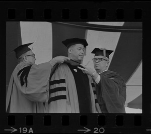 Senator Edward W. Brooke, honorary degree recipient, during ceremony at Boston University commencement