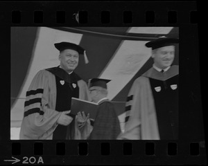 Senator Edward W. Brooke receiving honorary degree at Boston University commencement