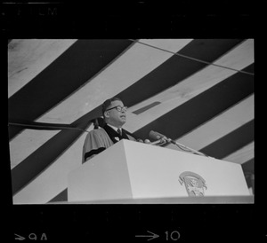 Senator Edward W. Brooke speaking at Boston University commencement