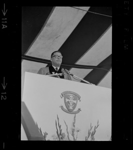 Senator Edward W. Brooke speaking at Boston University commencement