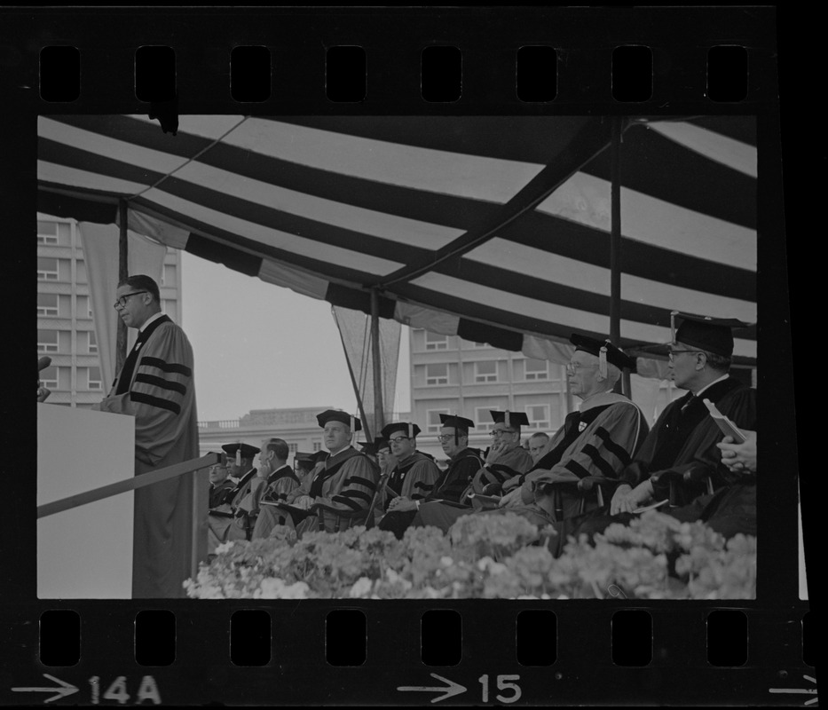 Senator Edward W. Brooke speaking at Boston University commencement