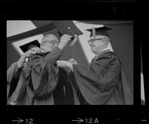 U.N. Secretary General U Thant, during ceremony to receive honorary degree at Boston University graduation