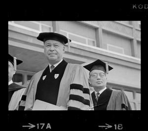 Senator Edward W. Brooke and U.N. Secretary General U Thant at Boston University commencement