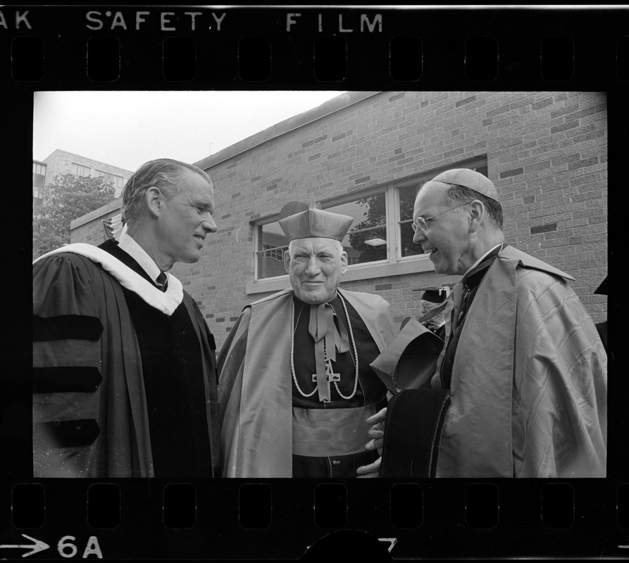 Gov Francis W Sargent Richard Cardinal Cushing And Terence Cardinal Cooke Archbishop Of New 