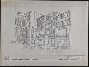 Illustration of the south side of Boylston Street between Clarendon and Berkeley Streets