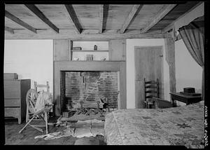 Saugus Iron works, East Bedroom, interior, fireplace