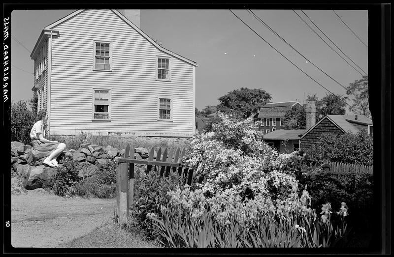 Marblehead, garden scene and girl