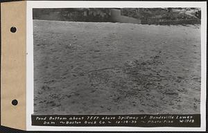 Pond bottom about 75' above spillway of Bondsville lower dam, Boston Duck Co., Bondsville, Palmer, Mass., Oct. 14, 1939