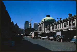 View down South Market Street looking toward Faneuil Hall, Boston