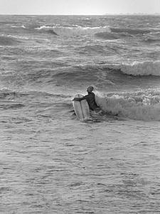 Surfers at Horseneck Beach, Westport, MA