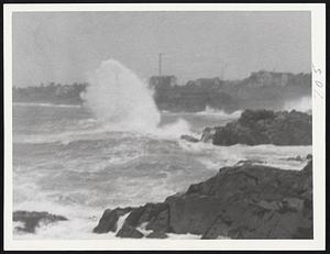 Dying Esther's Fury--Giant waves churned up by Hurricane Esther crashed against the Massachusetts coast throughout the day. The picture, taken in Marblehead, was dimmed by rain driven by the gusty tropical storm.