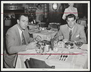 Detroit Tigers. (left) Trainer Jack Homel (right) Pitcher Harold White.