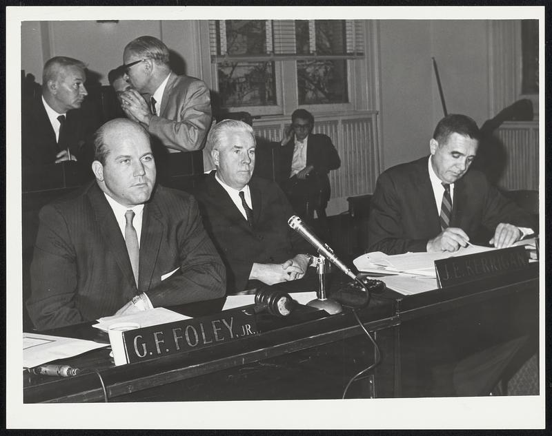 City Hall Hearing. George Foley John Kerrigan Chas. Iannello