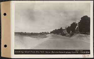 Contract No. 21, Portion of Ware-Belchertown Highway, Ware and Belchertown, looking west from Sta. 23, Ware-Belchertown highway, Ware and Belchertown, Mass., Jul. 12, 1932