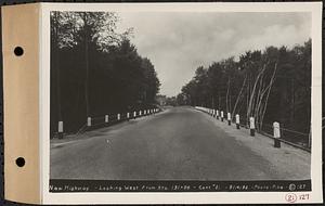 Contract No. 21, Portion of Ware-Belchertown Highway, Ware and Belchertown, new highway, looking west from Sta. 131+00, Ware and Belchertown, Mass., Sep. 14, 1932