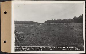 Contract No. 49, Excavating Diversion Channels, Site of Quabbin Reservoir, Dana, Hardwick, Greenwich, looking north at area north of Shaft 11A, Hardwick, Mass., Aug. 26, 1936