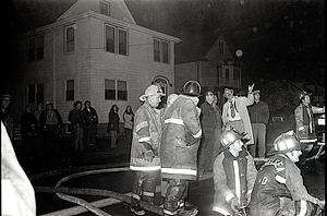 Far left CPD Sgt. Sullivan, Deputy Coyne, Chief Fothergill, Lt. Buckley, Off Duty Lt. Daley firefighter Cobb, kneeling firefighters Morrione and Capuccio