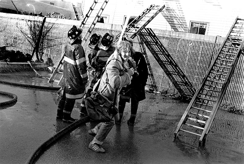 News photographer Grossfeld at the 4th alarm in East Boston, 354 ...