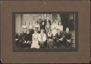 Pepperell High School students in front of school