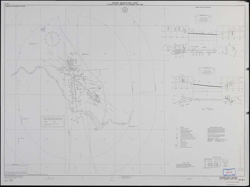 Airport obstruction chart, OC 911, Clinton County Airport, Plattsburgh, New York