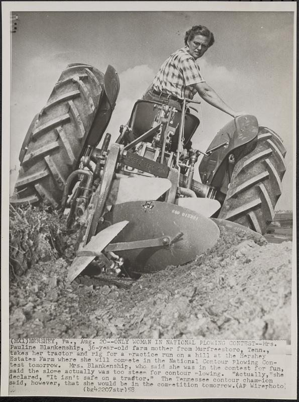 Only woman in national plowing contest