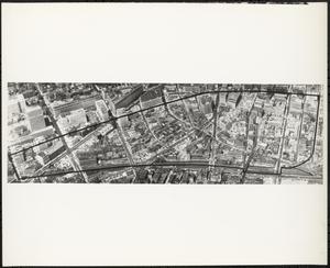 Aerial photo of Boston with outline of South Cove