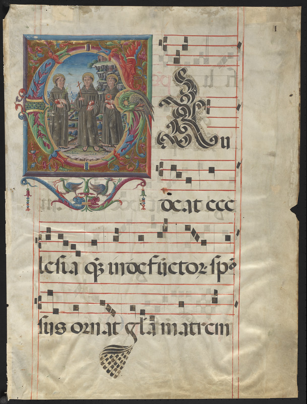 Single leaf from a 15th-century antiphonal