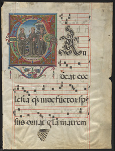 Single leaf from a 15th-century antiphonal