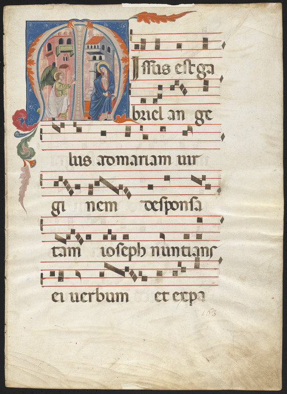 Single leaf from a 14th-century antiphonal