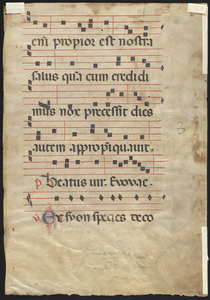 Single leaf from a 14th-century antiphonal