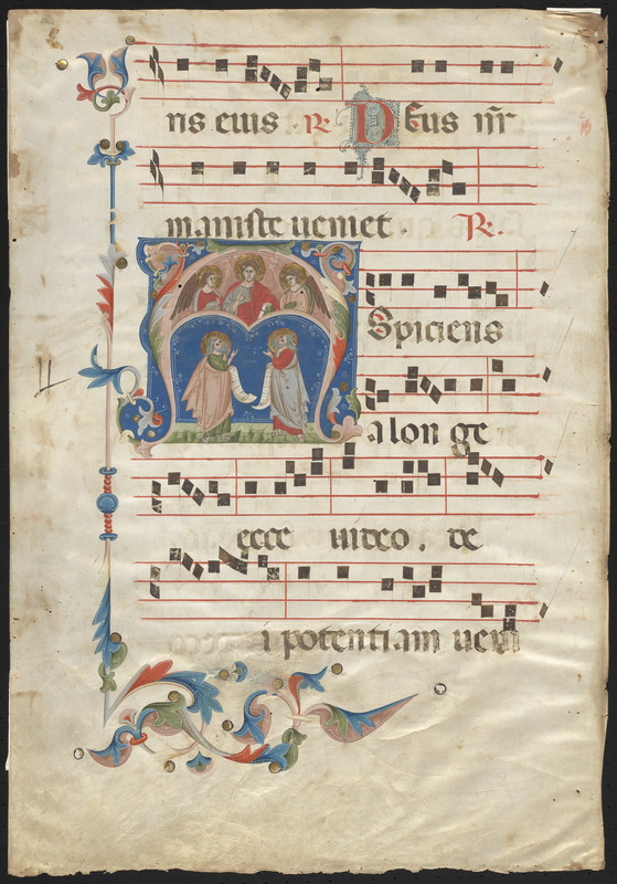 Single leaf from a 14th-century antiphonal